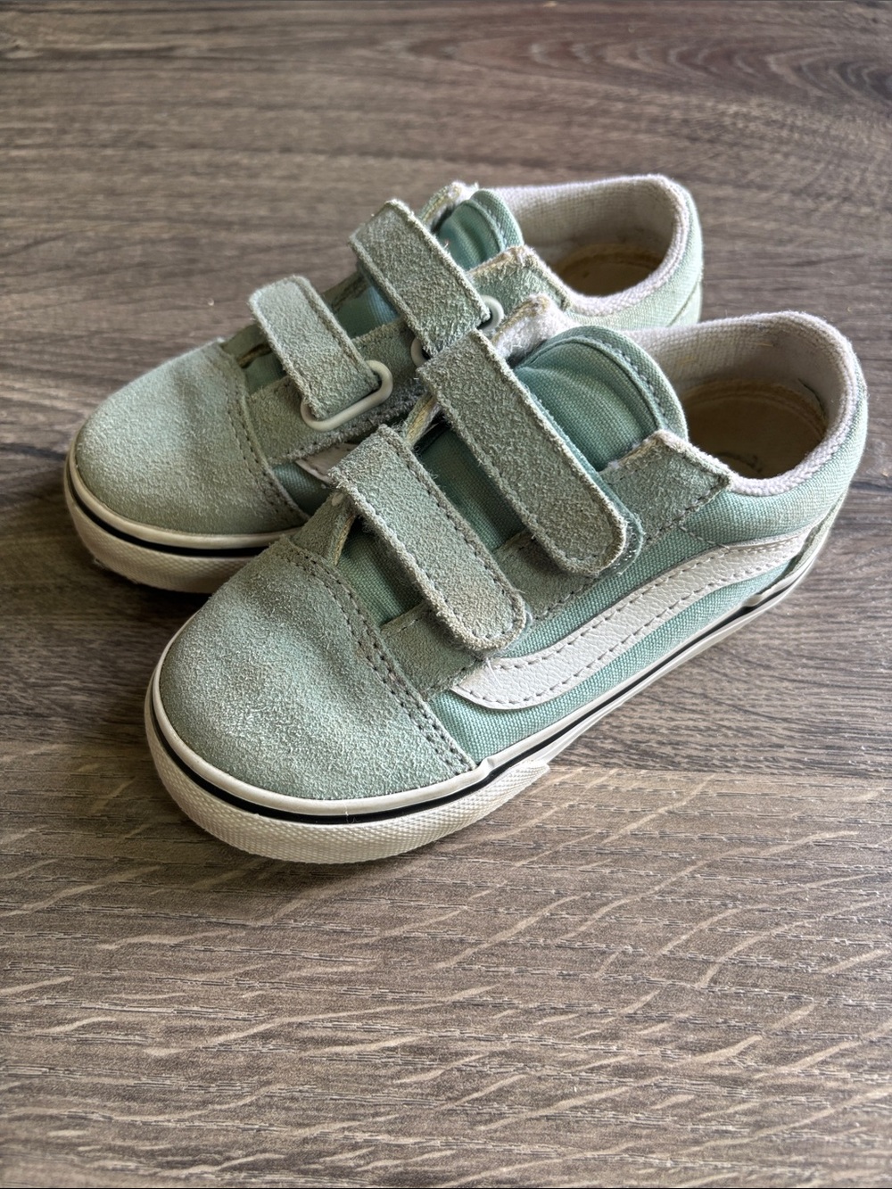 Vans Kids Light Mint Velcro Skate Sneakers